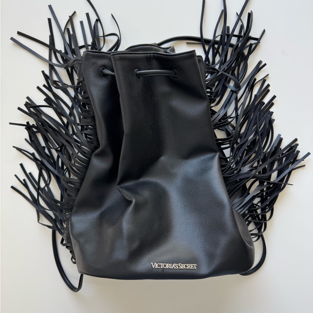 Victoria's Secret Black Fringe Backpack